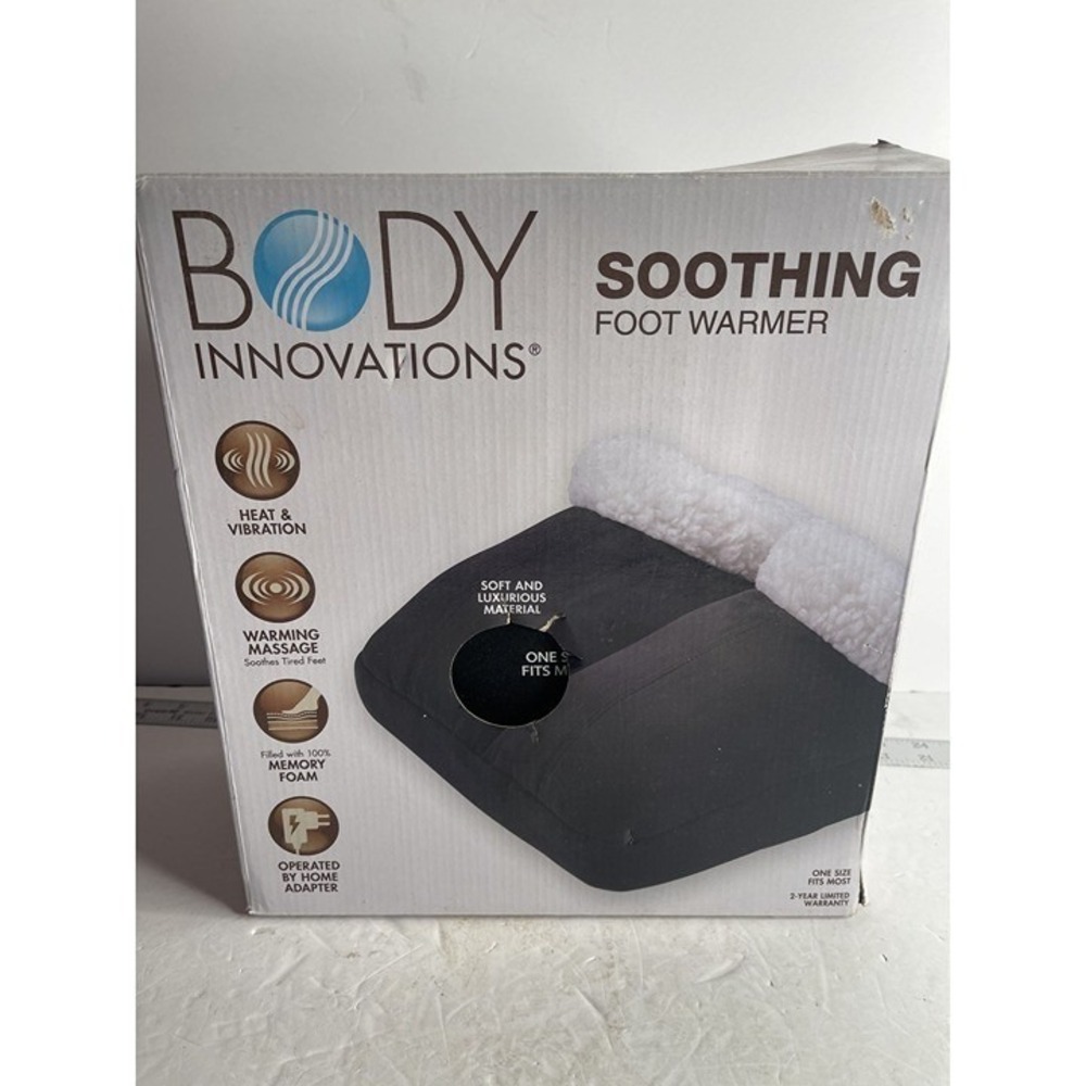 Body Innovations Soothing Foot Warmer Heat Vibration Massage Memory Foam New